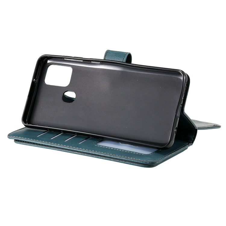 For Samsung Galaxy A21s Multifunctional Magnetic Copper Buckle Horizontal Flip Solid Color Leather Case with 10 Card Slots & Wallet & Holder & Photo Frame