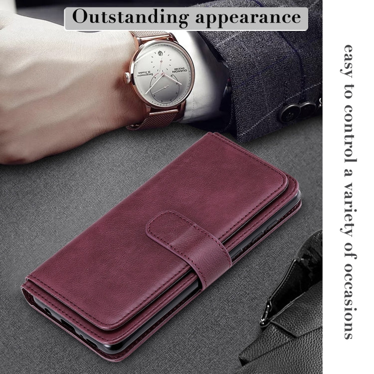 For Samsung Galaxy A21s Multifunctional Magnetic Copper Buckle Horizontal Flip Solid Color Leather Case with 10 Card Slots & Wallet & Holder & Photo Frame