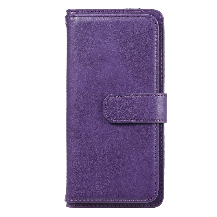 For Samsung Galaxy A21s Multifunctional Magnetic Copper Buckle Horizontal Flip Solid Color Leather Case with 10 Card Slots & Wallet & Holder & Photo Frame