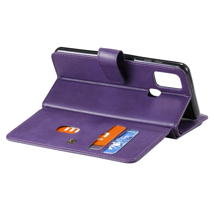 For Samsung Galaxy A21s Multifunctional Magnetic Copper Buckle Horizontal Flip Solid Color Leather Case with 10 Card Slots & Wallet & Holder & Photo Frame