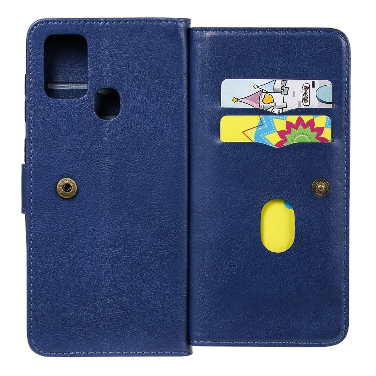 For Samsung Galaxy A21s Multifunctional Magnetic Copper Buckle Horizontal Flip Solid Color Leather Case with 10 Card Slots & Wallet & Holder & Photo Frame