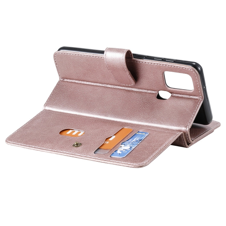 For Samsung Galaxy A21s Multifunctional Magnetic Copper Buckle Horizontal Flip Solid Color Leather Case with 10 Card Slots & Wallet & Holder & Photo Frame
