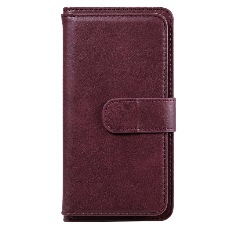 For Samsung Galaxy A41 Multifunctional Magnetic Copper Buckle Horizontal Flip Solid Color Leather Case with 10 Card Slots & Wallet & Holder & Photo Frame