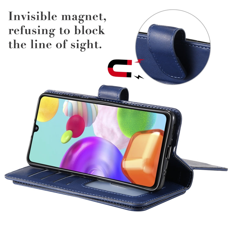 For Samsung Galaxy A41 Multifunctional Magnetic Copper Buckle Horizontal Flip Solid Color Leather Case with 10 Card Slots & Wallet & Holder & Photo Frame