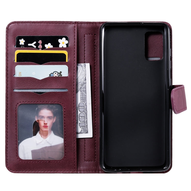 For Samsung Galaxy A41 Multifunctional Magnetic Copper Buckle Horizontal Flip Solid Color Leather Case with 10 Card Slots & Wallet & Holder & Photo Frame