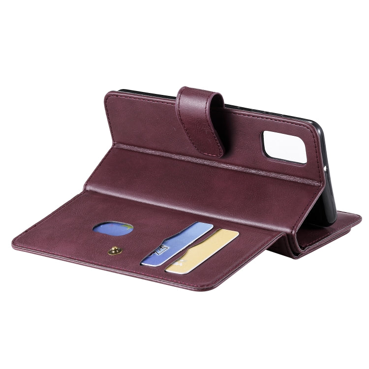 For Samsung Galaxy A41 Multifunctional Magnetic Copper Buckle Horizontal Flip Solid Color Leather Case with 10 Card Slots & Wallet & Holder & Photo Frame