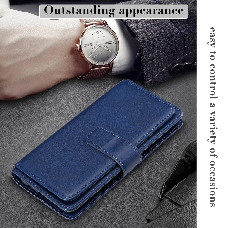 For Samsung Galaxy A41 Multifunctional Magnetic Copper Buckle Horizontal Flip Solid Color Leather Case with 10 Card Slots & Wallet & Holder & Photo Frame