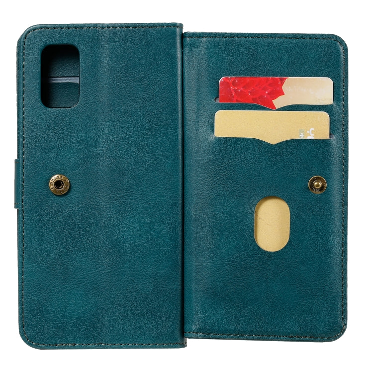 For Samsung Galaxy A41 Multifunctional Magnetic Copper Buckle Horizontal Flip Solid Color Leather Case with 10 Card Slots & Wallet & Holder & Photo Frame