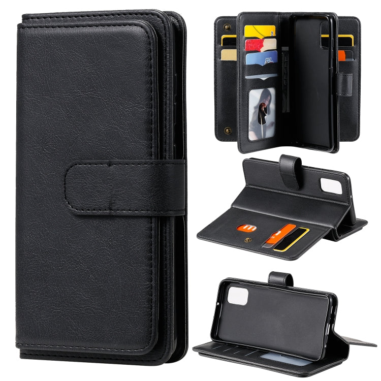 For Samsung Galaxy A41 Multifunctional Magnetic Copper Buckle Horizontal Flip Solid Color Leather Case with 10 Card Slots & Wallet & Holder & Photo Frame