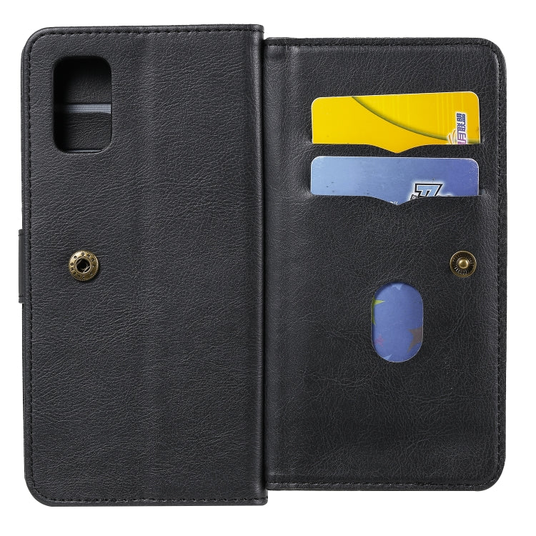 For Samsung Galaxy A41 Multifunctional Magnetic Copper Buckle Horizontal Flip Solid Color Leather Case with 10 Card Slots & Wallet & Holder & Photo Frame