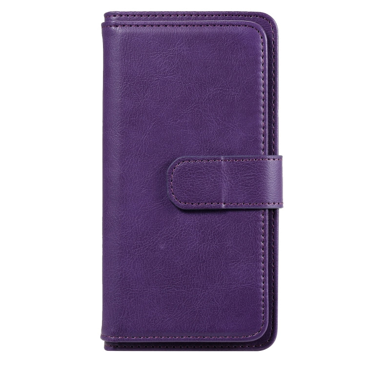 For Samsung Galaxy A41 Multifunctional Magnetic Copper Buckle Horizontal Flip Solid Color Leather Case with 10 Card Slots & Wallet & Holder & Photo Frame