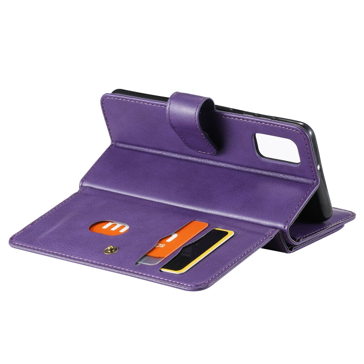 For Samsung Galaxy A41 Multifunctional Magnetic Copper Buckle Horizontal Flip Solid Color Leather Case with 10 Card Slots & Wallet & Holder & Photo Frame