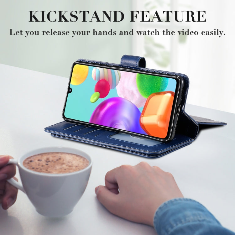 For Samsung Galaxy A41 Multifunctional Magnetic Copper Buckle Horizontal Flip Solid Color Leather Case with 10 Card Slots & Wallet & Holder & Photo Frame