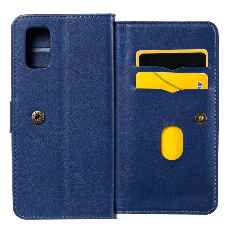 For Samsung Galaxy A41 Multifunctional Magnetic Copper Buckle Horizontal Flip Solid Color Leather Case with 10 Card Slots & Wallet & Holder & Photo Frame