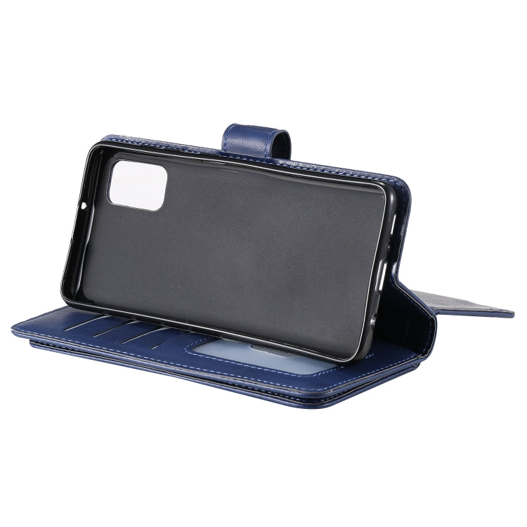 For Samsung Galaxy A41 Multifunctional Magnetic Copper Buckle Horizontal Flip Solid Color Leather Case with 10 Card Slots & Wallet & Holder & Photo Frame