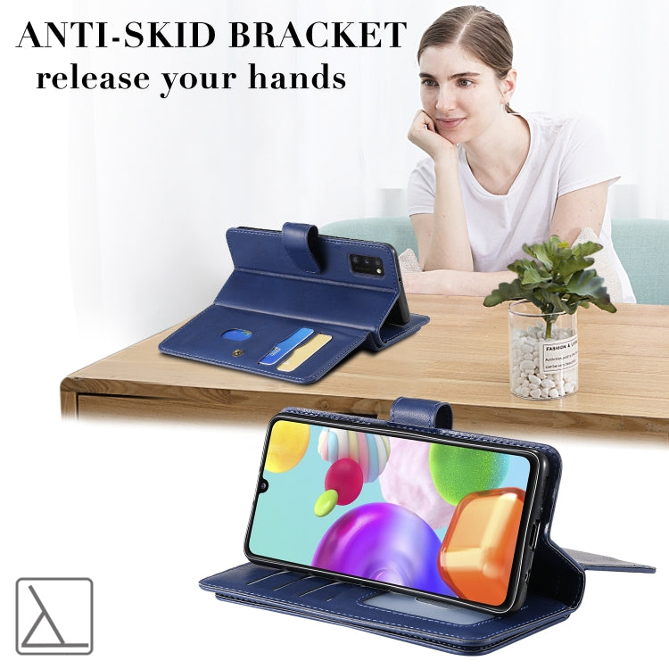 For Samsung Galaxy A41 Multifunctional Magnetic Copper Buckle Horizontal Flip Solid Color Leather Case with 10 Card Slots & Wallet & Holder & Photo Frame
