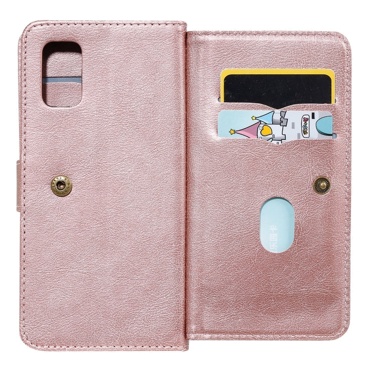 For Samsung Galaxy A41 Multifunctional Magnetic Copper Buckle Horizontal Flip Solid Color Leather Case with 10 Card Slots & Wallet & Holder & Photo Frame