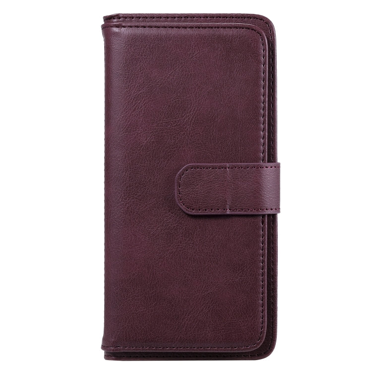 For Samsung Galaxy A51 (5G) Multifunctional Magnetic Copper Buckle Horizontal Flip Solid Color Leather Case with 10 Card Slots & Wallet & Holder & Photo Frame