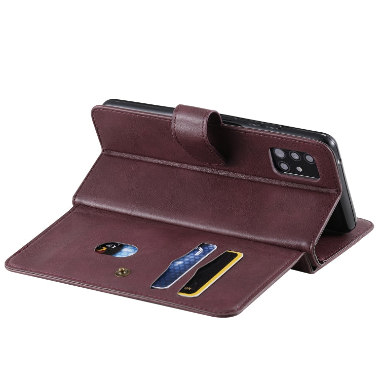 For Samsung Galaxy A51 (5G) Multifunctional Magnetic Copper Buckle Horizontal Flip Solid Color Leather Case with 10 Card Slots & Wallet & Holder & Photo Frame