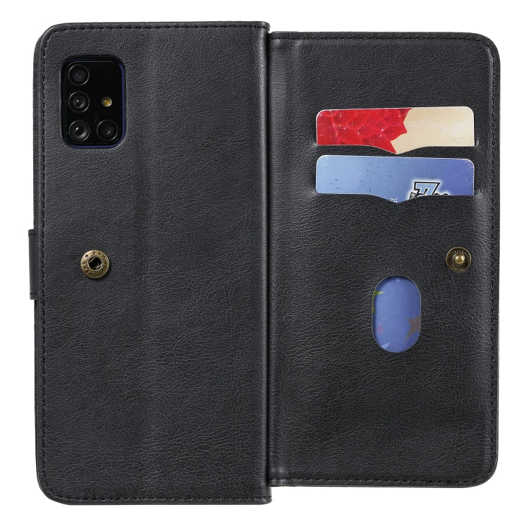 For Samsung Galaxy A51 (5G) Multifunctional Magnetic Copper Buckle Horizontal Flip Solid Color Leather Case with 10 Card Slots & Wallet & Holder & Photo Frame