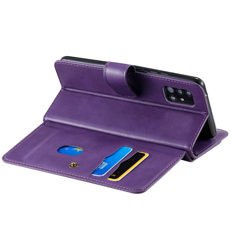 For Samsung Galaxy A51 (5G) Multifunctional Magnetic Copper Buckle Horizontal Flip Solid Color Leather Case with 10 Card Slots & Wallet & Holder & Photo Frame