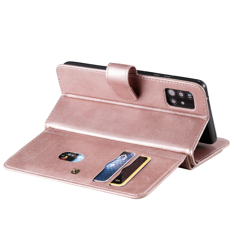 For Samsung Galaxy A51 (5G) Multifunctional Magnetic Copper Buckle Horizontal Flip Solid Color Leather Case with 10 Card Slots & Wallet & Holder & Photo Frame