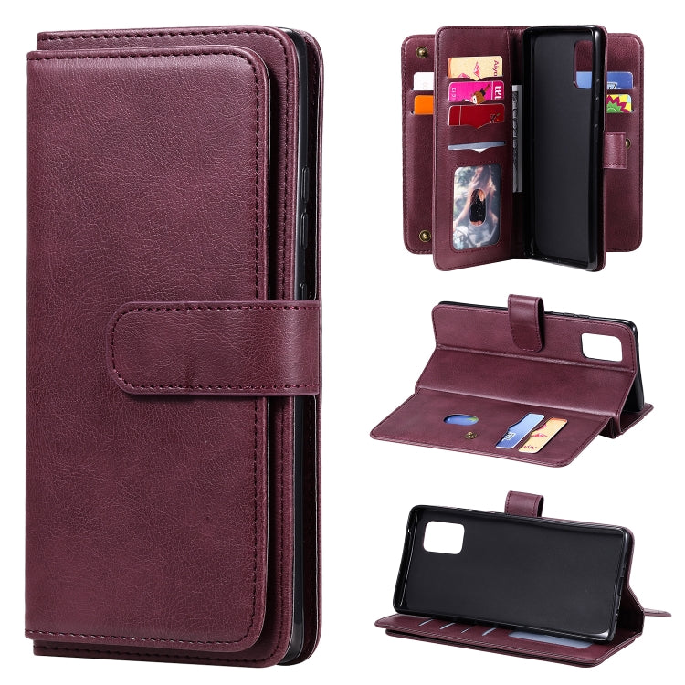 For Samsung Galaxy A71 (5G) Multifunctional Magnetic Copper Buckle Horizontal Flip Solid Color Leather Case with 10 Card Slots & Wallet & Holder & Photo Frame