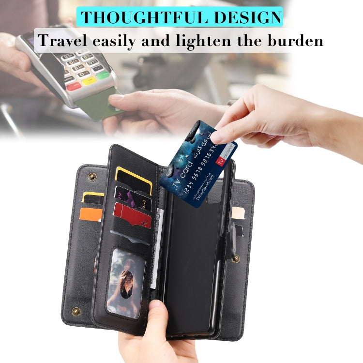 For Samsung Galaxy A71 (5G) Multifunctional Magnetic Copper Buckle Horizontal Flip Solid Color Leather Case with 10 Card Slots & Wallet & Holder & Photo Frame