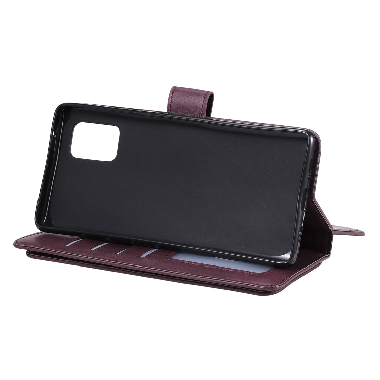 For Samsung Galaxy A71 (5G) Multifunctional Magnetic Copper Buckle Horizontal Flip Solid Color Leather Case with 10 Card Slots & Wallet & Holder & Photo Frame
