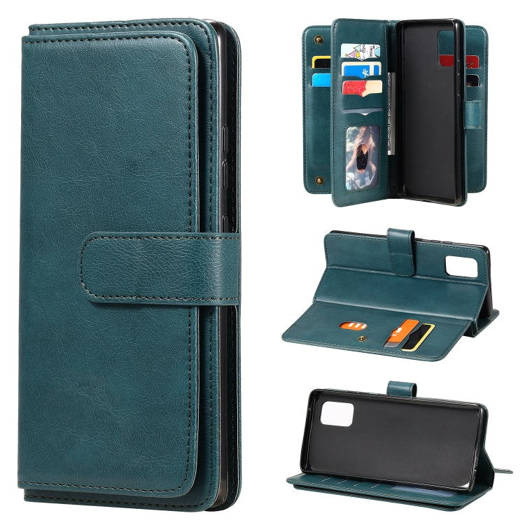 For Samsung Galaxy A71 (5G) Multifunctional Magnetic Copper Buckle Horizontal Flip Solid Color Leather Case with 10 Card Slots & Wallet & Holder & Photo Frame