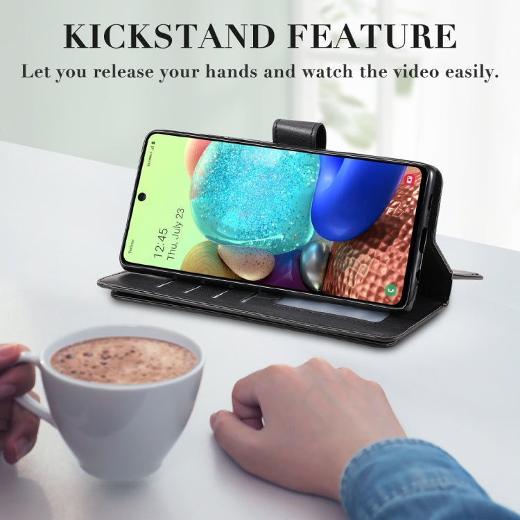 For Samsung Galaxy A71 (5G) Multifunctional Magnetic Copper Buckle Horizontal Flip Solid Color Leather Case with 10 Card Slots & Wallet & Holder & Photo Frame