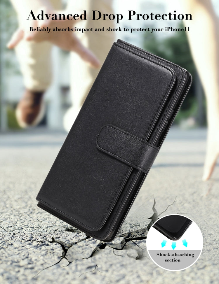 For Samsung Galaxy A71 (5G) Multifunctional Magnetic Copper Buckle Horizontal Flip Solid Color Leather Case with 10 Card Slots & Wallet & Holder & Photo Frame