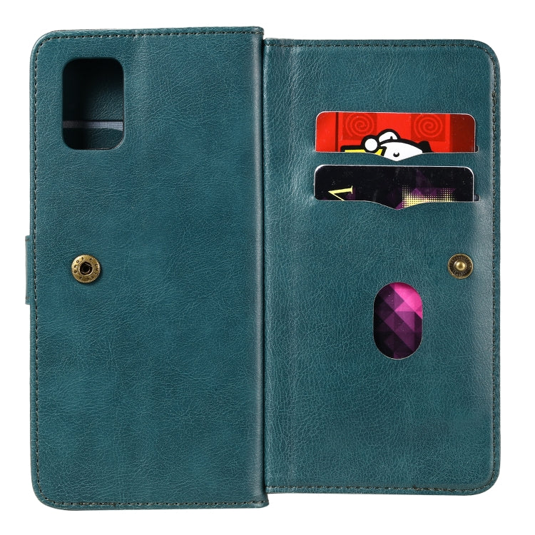 For Samsung Galaxy A71 (5G) Multifunctional Magnetic Copper Buckle Horizontal Flip Solid Color Leather Case with 10 Card Slots & Wallet & Holder & Photo Frame