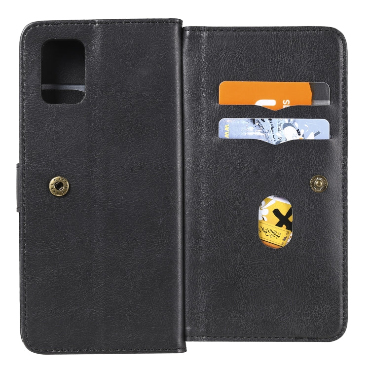 For Samsung Galaxy A71 (5G) Multifunctional Magnetic Copper Buckle Horizontal Flip Solid Color Leather Case with 10 Card Slots & Wallet & Holder & Photo Frame