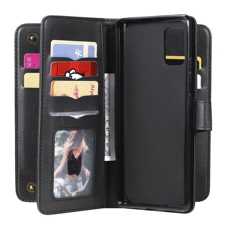 For Samsung Galaxy A71 (5G) Multifunctional Magnetic Copper Buckle Horizontal Flip Solid Color Leather Case with 10 Card Slots & Wallet & Holder & Photo Frame