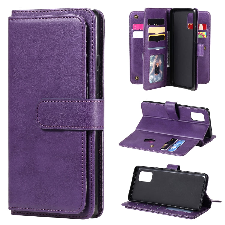 For Samsung Galaxy A71 (5G) Multifunctional Magnetic Copper Buckle Horizontal Flip Solid Color Leather Case with 10 Card Slots & Wallet & Holder & Photo Frame