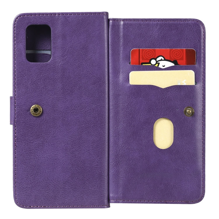 For Samsung Galaxy A71 (5G) Multifunctional Magnetic Copper Buckle Horizontal Flip Solid Color Leather Case with 10 Card Slots & Wallet & Holder & Photo Frame