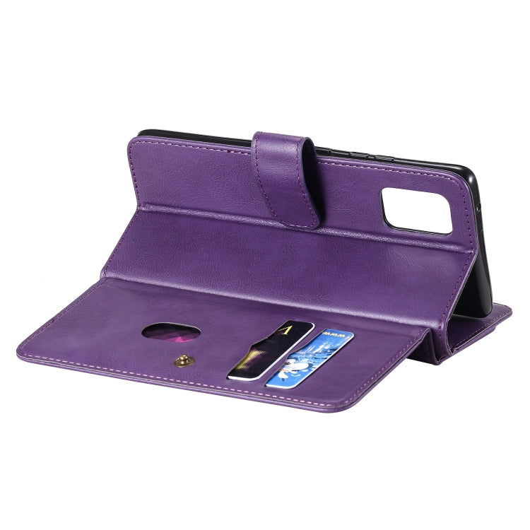 For Samsung Galaxy A71 (5G) Multifunctional Magnetic Copper Buckle Horizontal Flip Solid Color Leather Case with 10 Card Slots & Wallet & Holder & Photo Frame