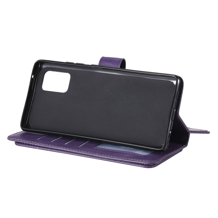 For Samsung Galaxy A71 (5G) Multifunctional Magnetic Copper Buckle Horizontal Flip Solid Color Leather Case with 10 Card Slots & Wallet & Holder & Photo Frame