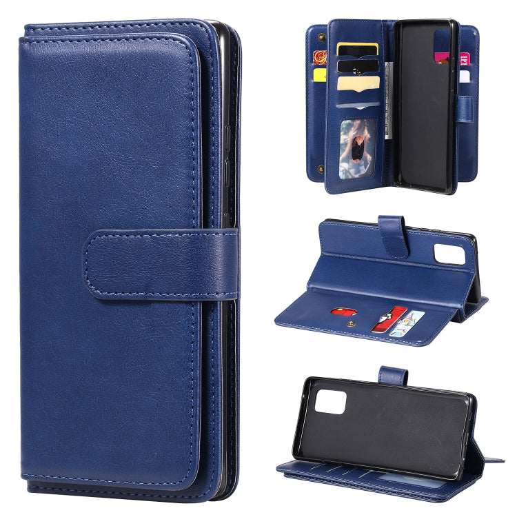 For Samsung Galaxy A71 (5G) Multifunctional Magnetic Copper Buckle Horizontal Flip Solid Color Leather Case with 10 Card Slots & Wallet & Holder & Photo Frame
