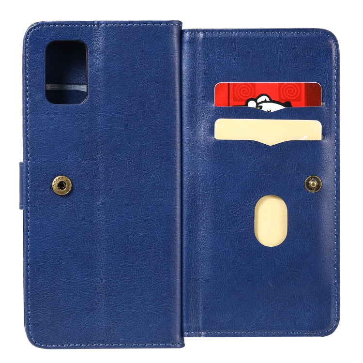 For Samsung Galaxy A71 (5G) Multifunctional Magnetic Copper Buckle Horizontal Flip Solid Color Leather Case with 10 Card Slots & Wallet & Holder & Photo Frame