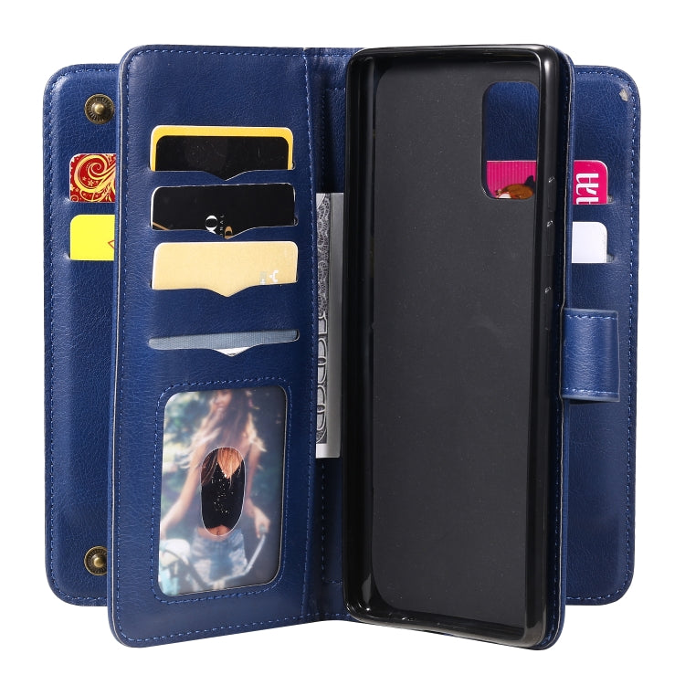 For Samsung Galaxy A71 (5G) Multifunctional Magnetic Copper Buckle Horizontal Flip Solid Color Leather Case with 10 Card Slots & Wallet & Holder & Photo Frame