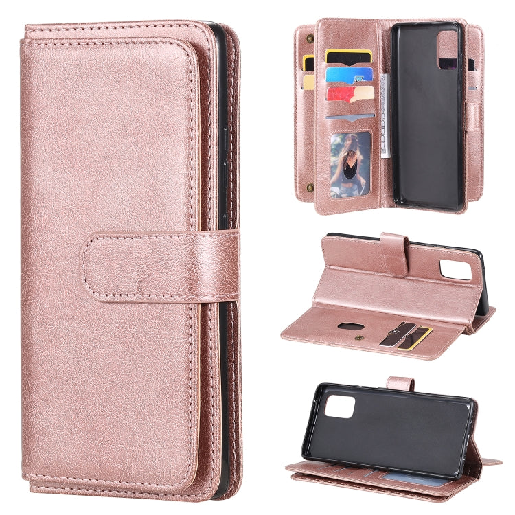 For Samsung Galaxy A71 (5G) Multifunctional Magnetic Copper Buckle Horizontal Flip Solid Color Leather Case with 10 Card Slots & Wallet & Holder & Photo Frame