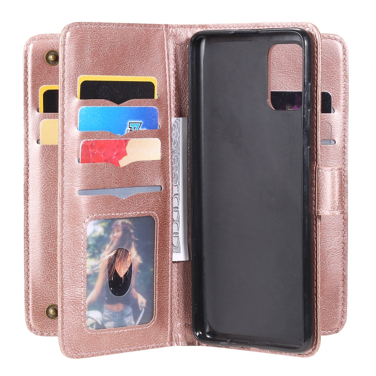 For Samsung Galaxy A71 (5G) Multifunctional Magnetic Copper Buckle Horizontal Flip Solid Color Leather Case with 10 Card Slots & Wallet & Holder & Photo Frame