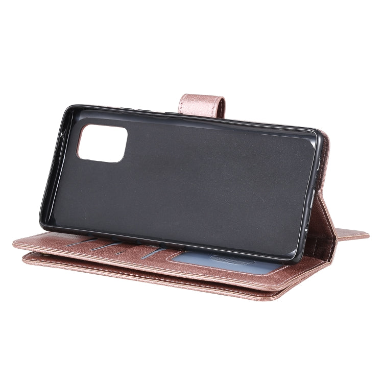 For Samsung Galaxy A71 (5G) Multifunctional Magnetic Copper Buckle Horizontal Flip Solid Color Leather Case with 10 Card Slots & Wallet & Holder & Photo Frame
