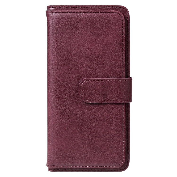 For Samsung Galaxy A70 Multifunctional Magnetic Copper Buckle Horizontal Flip Solid Color Leather Case with 10 Card Slots & Wallet & Holder & Photo Frame