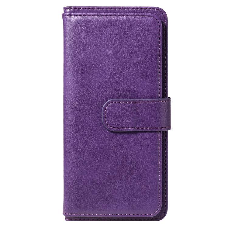 For Samsung Galaxy A70 Multifunctional Magnetic Copper Buckle Horizontal Flip Solid Color Leather Case with 10 Card Slots & Wallet & Holder & Photo Frame