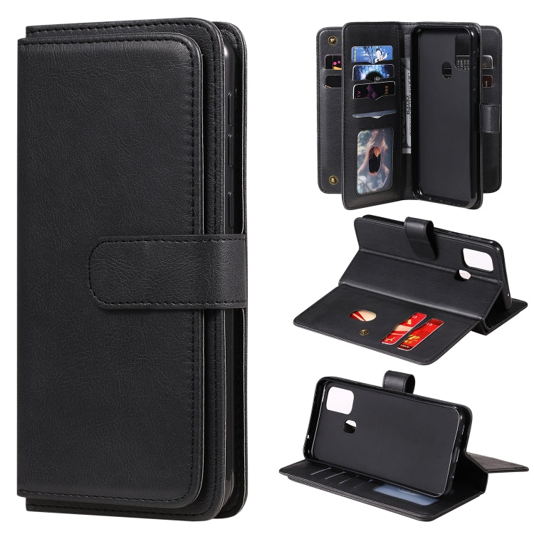 For Samsung Galaxy M31 Multifunctional Magnetic Copper Buckle Horizontal Flip Solid Color Leather Case with 10 Card Slots & Wallet & Holder & Photo Frame