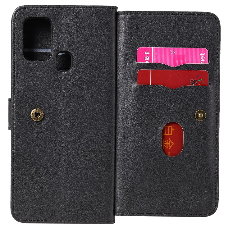 For Samsung Galaxy M31 Multifunctional Magnetic Copper Buckle Horizontal Flip Solid Color Leather Case with 10 Card Slots & Wallet & Holder & Photo Frame