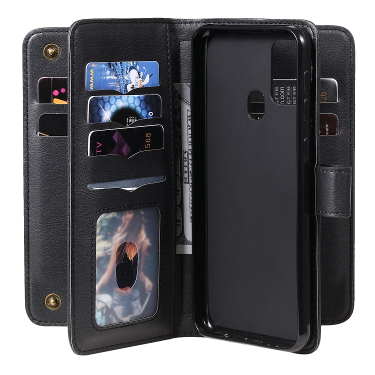 For Samsung Galaxy M31 Multifunctional Magnetic Copper Buckle Horizontal Flip Solid Color Leather Case with 10 Card Slots & Wallet & Holder & Photo Frame